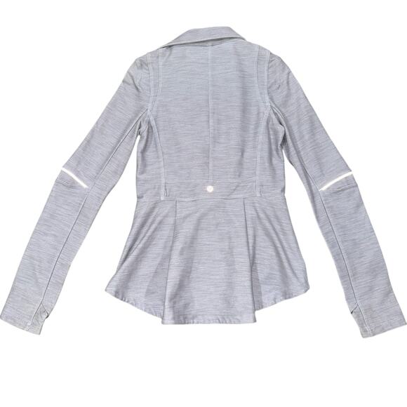 Lululemon Ride On Blazer Jacket Women's Size 6 Fossil Gray Zip Moto Casual - Picture 5 of 16